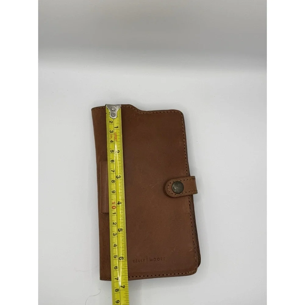 Kelly Moore Brown Genuine Leather Travel Wallet Organizer Passport Holder Clutch